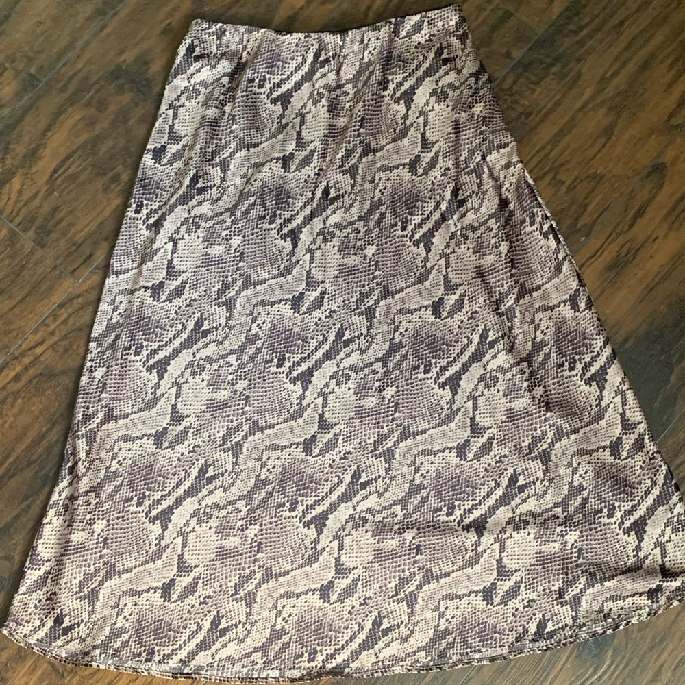 EXPRESS SILK ANIMAL PRINT A-LINE SKIRT
